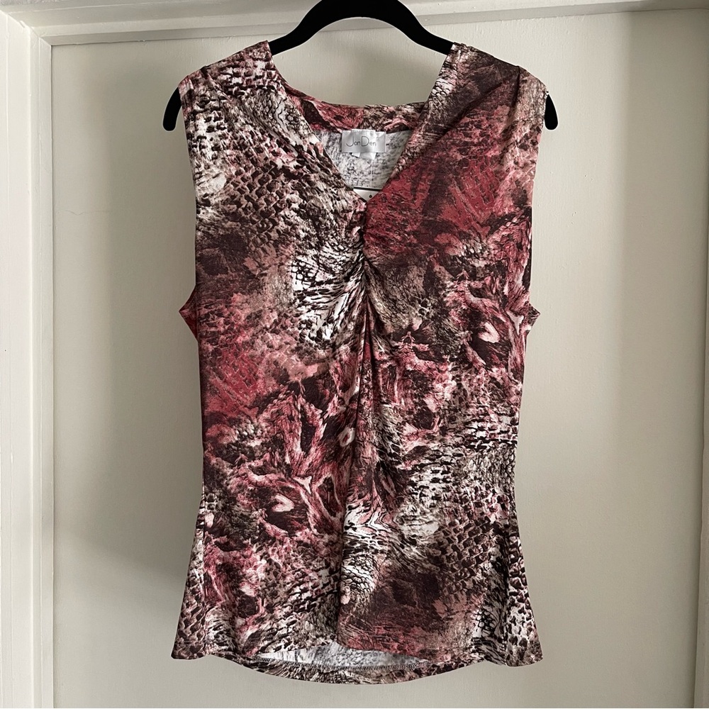 Women's Multicolor animal print Tank Top shirt top size large brown pink tan NWT